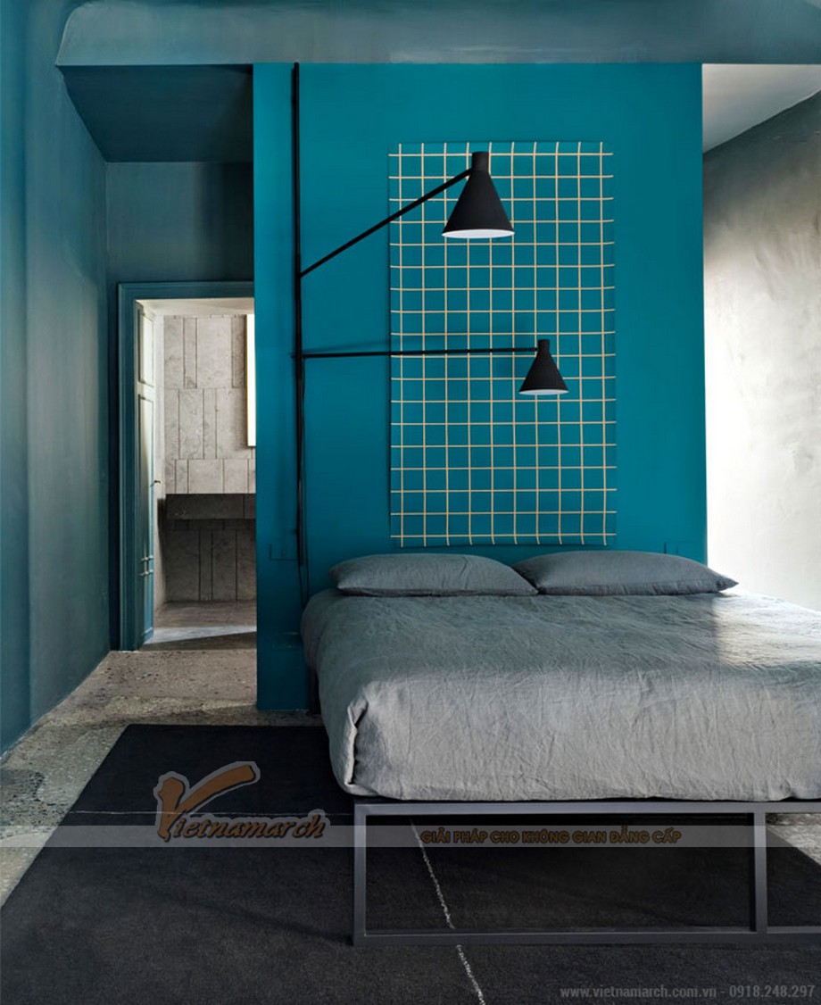 Phòng ngủ tối giản với gam màu đơn sắc