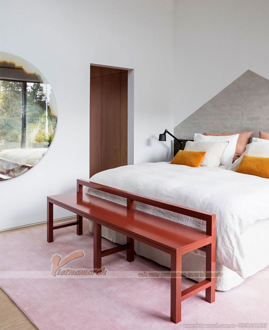 Phòng ngủ tối giản với gam màu đơn sắc