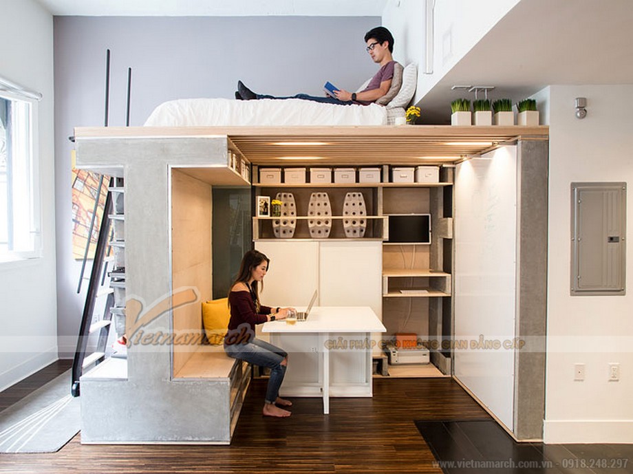 mẫu thiết kế căn hộ penthouse nhỏ thông minh