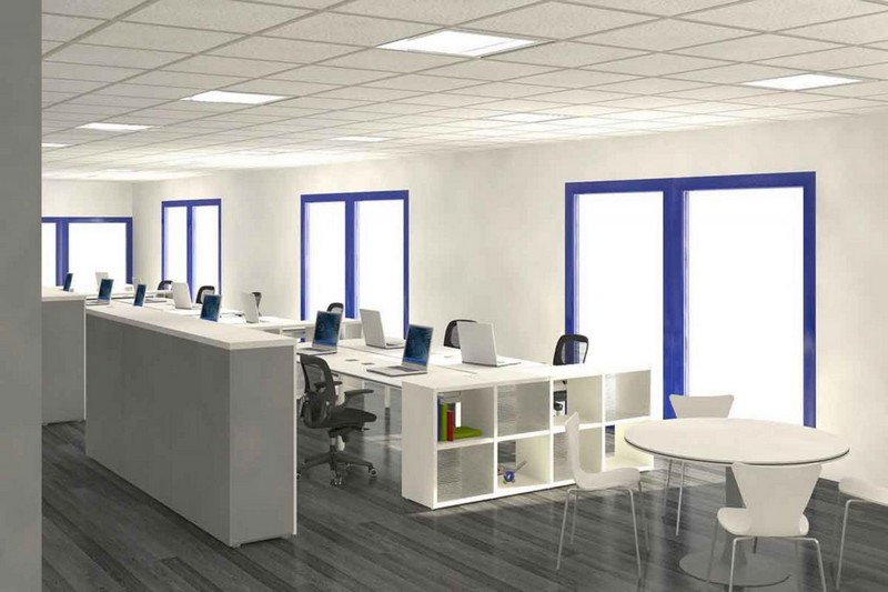 Thiết kế văn phòng 30m2 màu sơn sáng