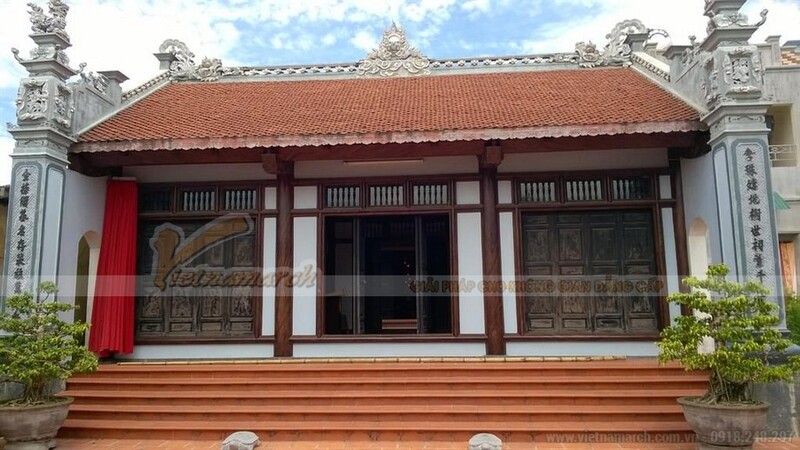 thiết kế nhà thờ họ, từ đường kẻ chuyền gỗ lim nam phi 1