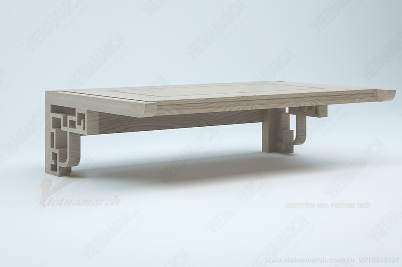 bàn thờ treo gỗ hương 48x69 cm 1