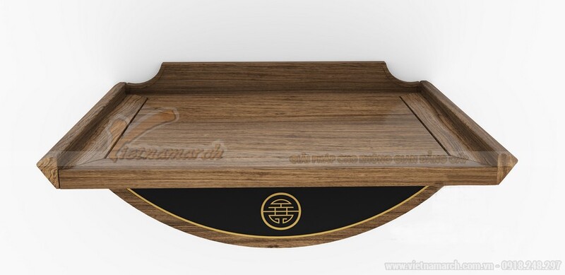 bàn thờ treo gỗ hương 48x69 cm 2
