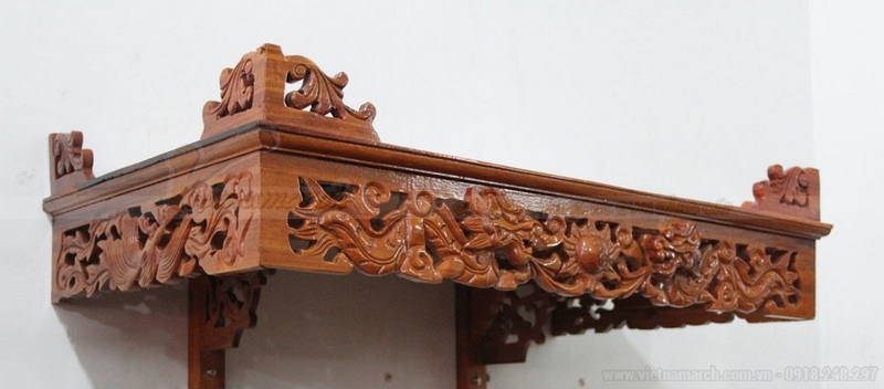 bàn thờ treo gỗ hương 48x89 cm 2