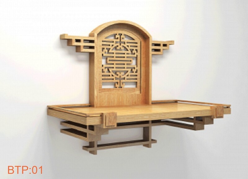 bàn thờ treo gỗ hương 48x89 cm 3