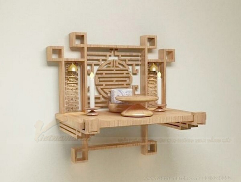 bàn thờ treo gỗ hương 48x89 cm