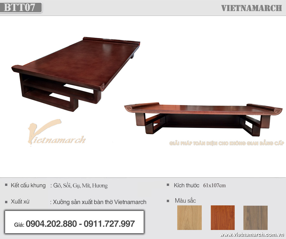 mẫu bàn thờ treo gỗ hương 61x89 cm